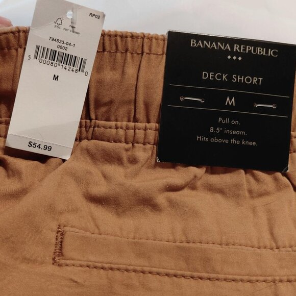 NWT Banana Republic Mustard Brown Pull On Elastic Waist Deck Short - Picture 2 of 3